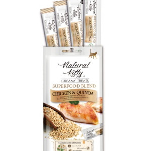 Крем-снек для котів Natural Kitty Creamy Treats Chicken with Quinoa зі смаком курки і кіноа 4х12г