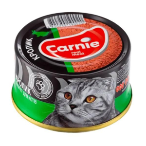 М'ясний паштет для котів Карні Carnie консерви для кішок з кроликом 90 г