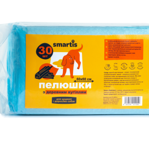 Пелюшки з деревним вугіллям 60x60 см 38 г/4 г (30 шт) Smartis
