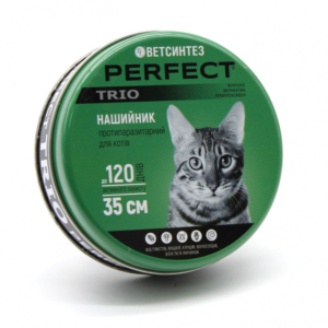 Нашийник протипаразитарний Перфект ТРІО PerFect TRIO для котів 35 см Ветсинтез