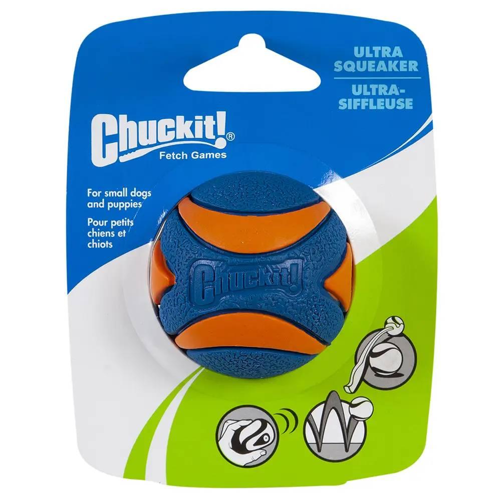 Тенісний м'ячик для собак Chuckit! Ultra Squeaker Ball іграшка з ультразвуком, розмір М (6.5 см)