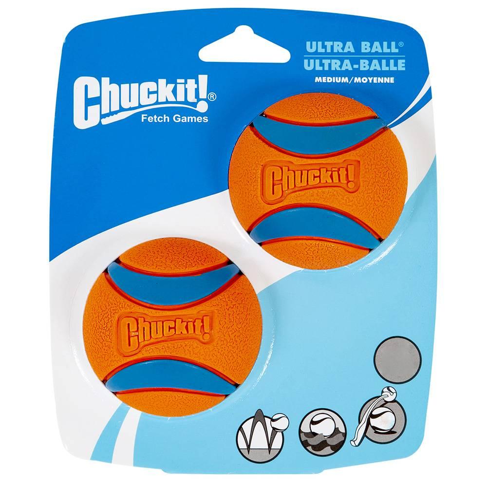 Маленький м'ячик Chuckit! Ultra Ball іграшка для собак розмір S, набір 2 шт