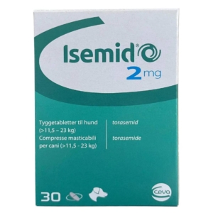 Ceva Isemid (Ісемід) 2 мг при перших клінічних ознаках застійної серцевої недостатності для собак, 30 таблеток