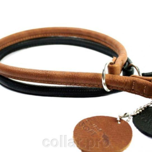 Нашийник 0371 14мм "Класика Преміум" шкіряний з прокаткою шва чорний