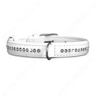 Нашийник 0054 10мм "Преміум" шкіряний круглий (40-48 см) білий