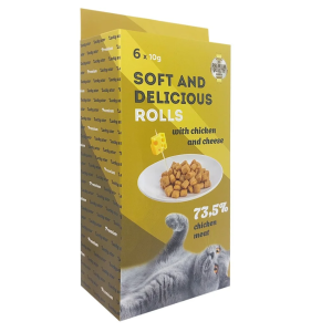 Ласощі Lucky Star для кішок роли з куркою та сиром (в стіках), 6 х 10 г (CS001)