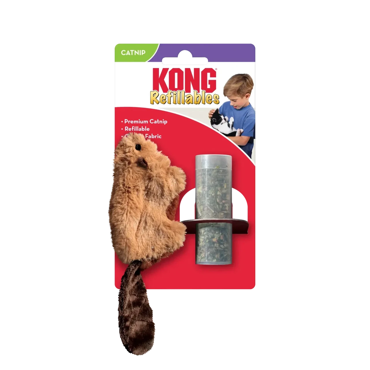 Іграшка для котів Конг KONG Cat Refillables Beaver Бобер з котячою м’ятою (із змінним наповненням)