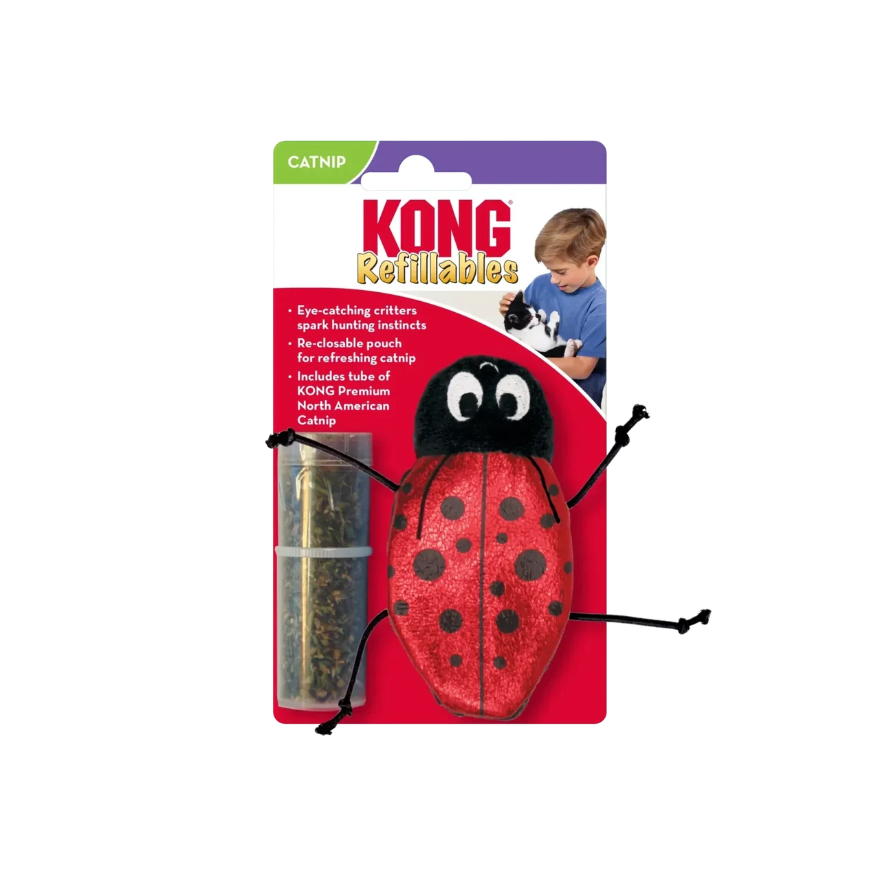 Іграшка для котів Конг KONG Cat Refillables Ladybug Жучок-сонечко з котячою м’ятою (із змінним наповненням)