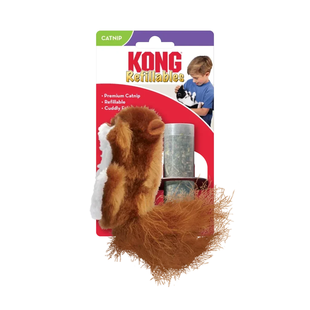 Іграшка для котів Конг KONG Cat Refillables Squirrel Білочка з котячою м’ятою (із змінним наповненням)