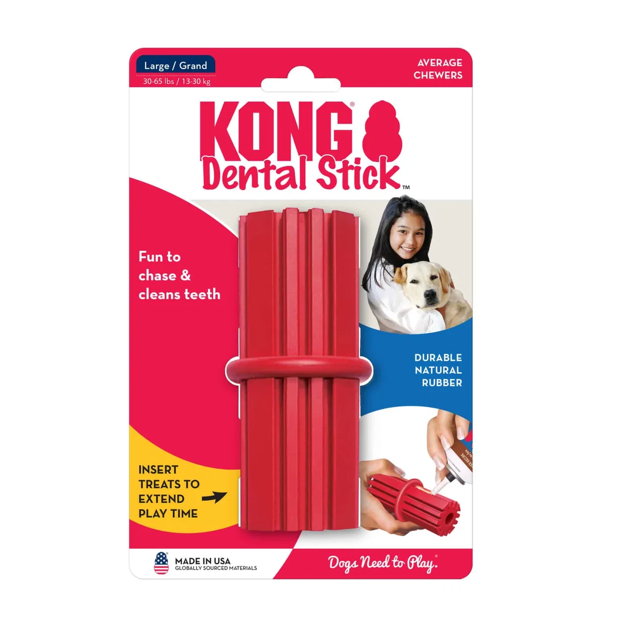 Іграшка для собак Конг KONG Dental Stick паличка для зубів, розмір L