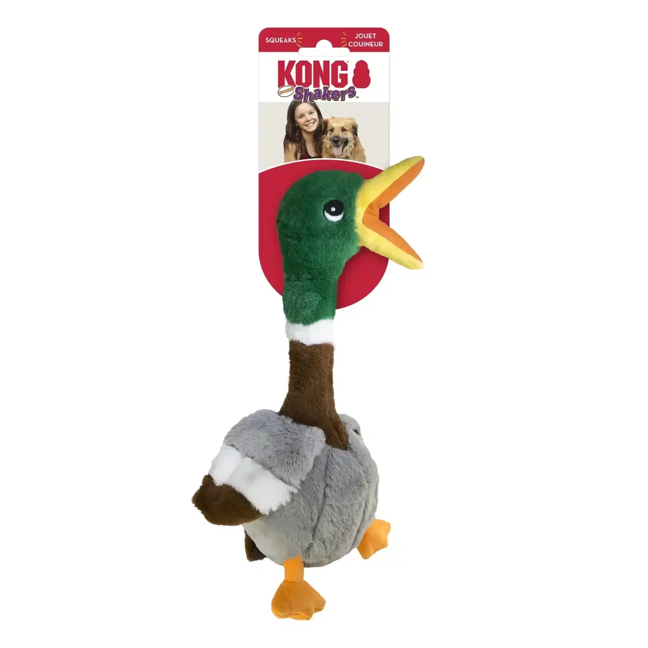 Іграшка для собак Конг KONG Dog Shakers Honkers Duck плюшева качечка з пискавкою, розмір L (45 см)