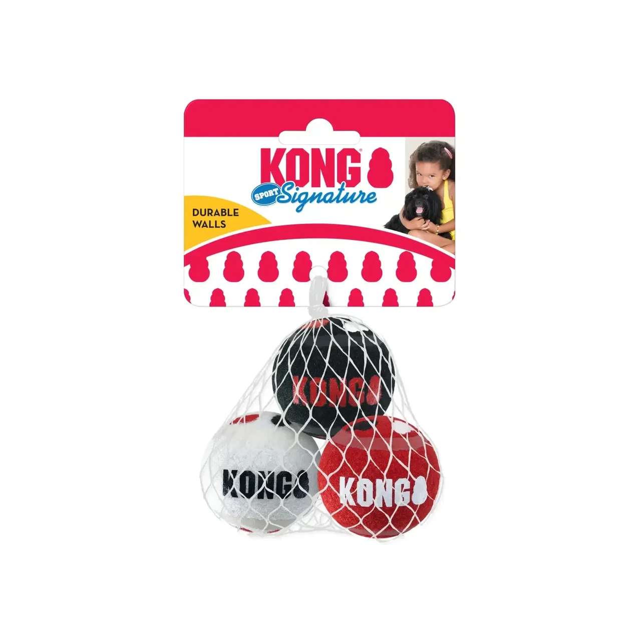 Набір м’ячиків для собак Конг KONG Dog Signature Sport Balls іграшка для собак (набір 3 шт), розмір M