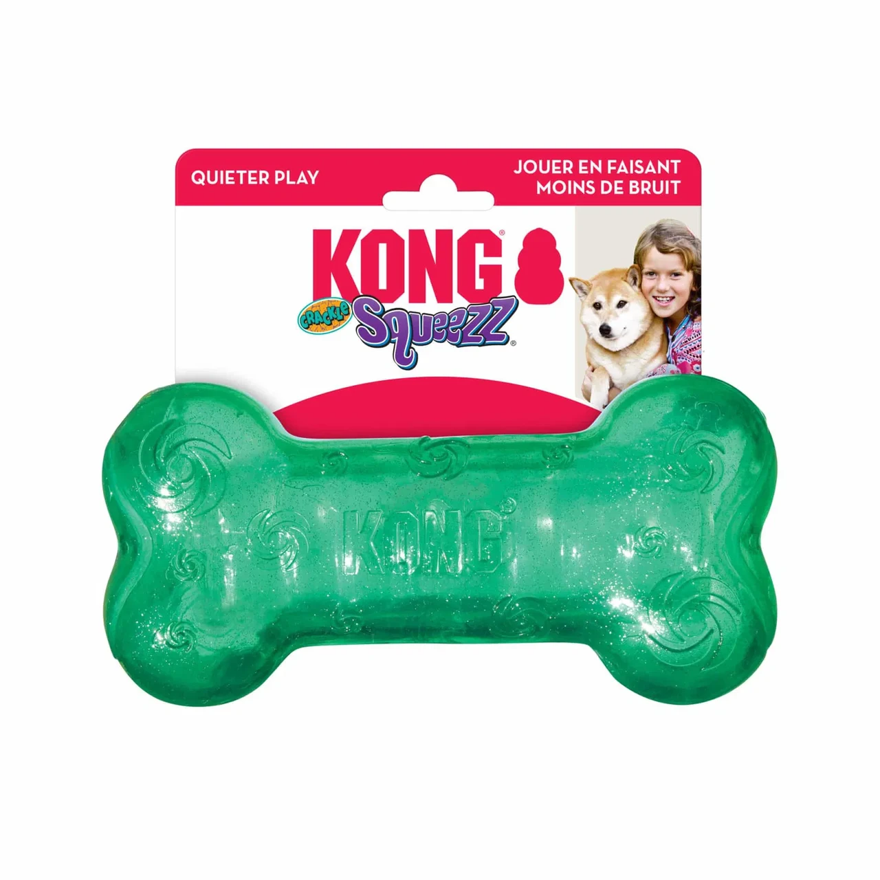 Іграшка для собак середніх порід Конг KONG Squeezz Crackle Bone хрустка кістка, розмір М (в асортименті)