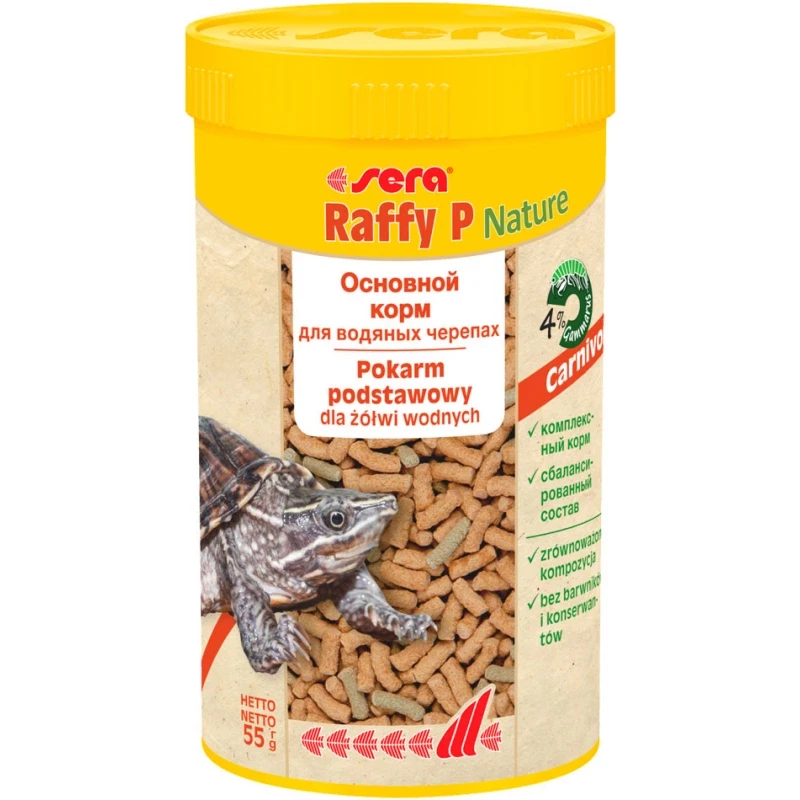 Основний корм для рептилій Sera Reptil Raffy P гранули для водяних черепах 250 мл