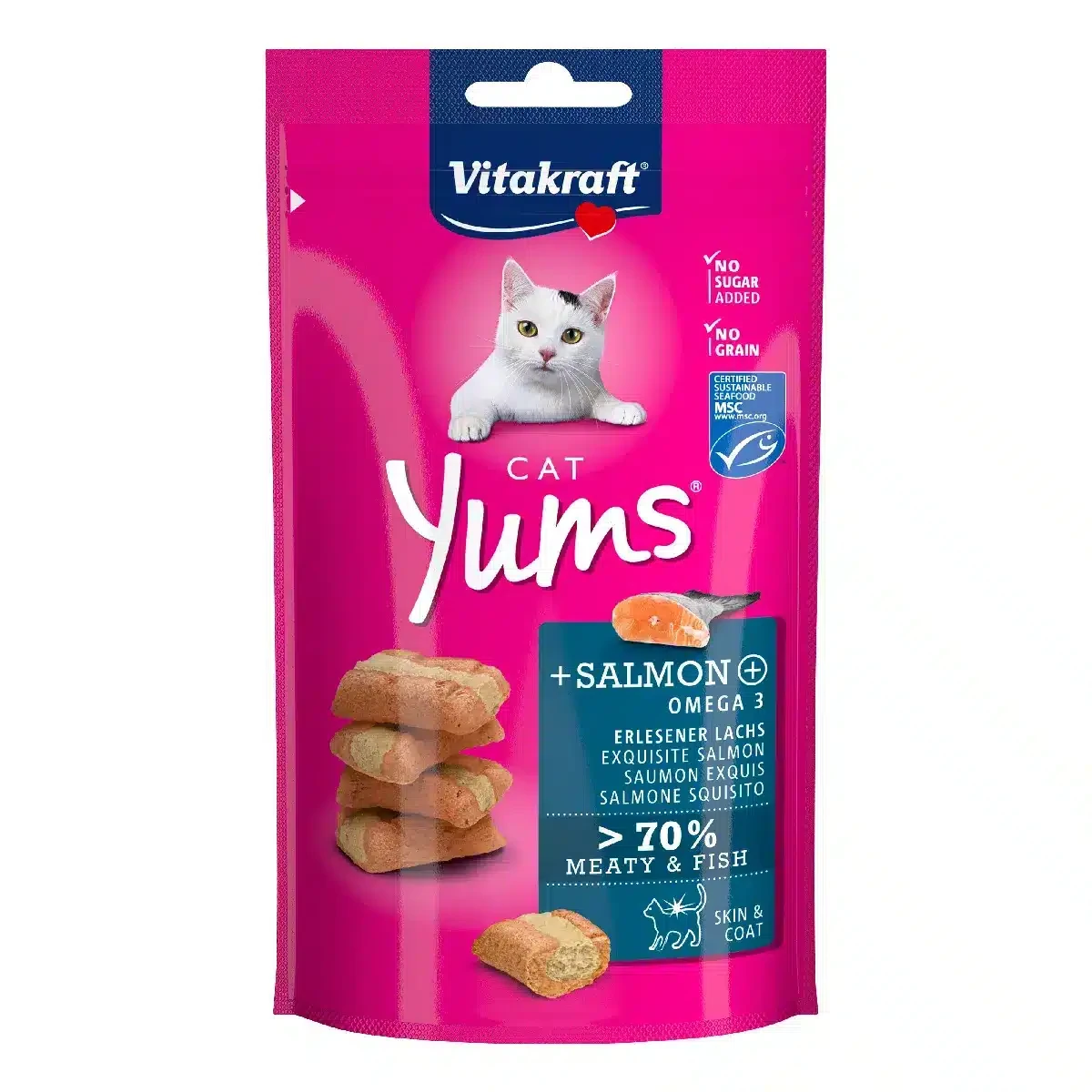 М’які ласощі для котів Вітакрафт Vitakraft Yums закуски з лососем, 40 г
