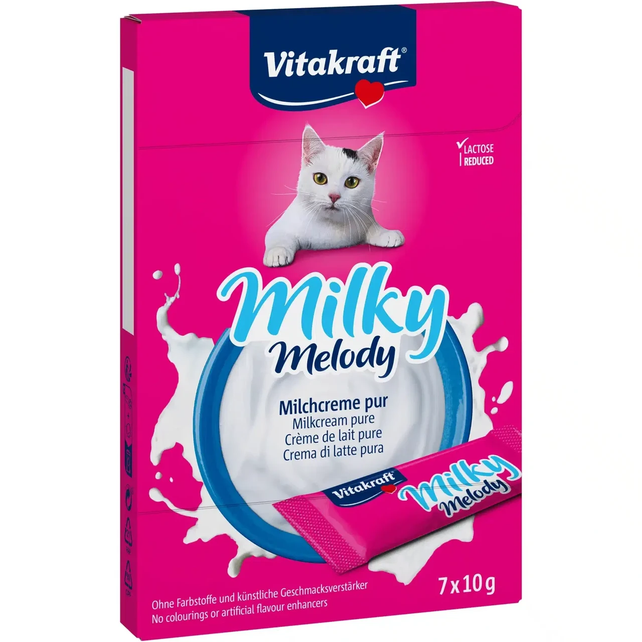 Ласощі для котів Вітакрафт Vitakraft Milky Melody крем снеки з вершками зі зниженим вмісту лактози 7 шт х 10 г