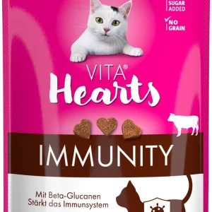 М'які ласощі сердечка для котів Вітакрафт Vitakraft Hearts Immunity з яловичиною та бета-глюканами для імунної системи, 40 г