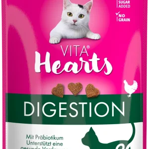 М'які ласощі сердечка для котів Вітакрафт Vitakraft Hearts Digestion з куркою та пребіотиками для підтримки травлення, 40 г