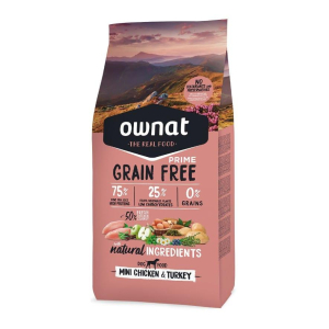 Сухий корм для собак Овнат Ownat Grain Free міні від 1 до 10 кг з куркою та індичкою, 1 кг