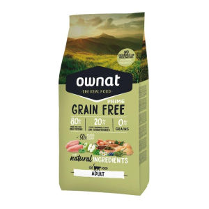 Сухий корм для дорослих котів Овнат Ownat Grain Free з куркою та індичкою, 1 кг