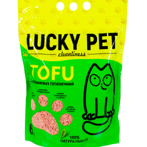 Наповнювач для котячого туалету Лакі Пет Lucky Pet тофу з ароматом лаванди 6 л (2.6 кг)