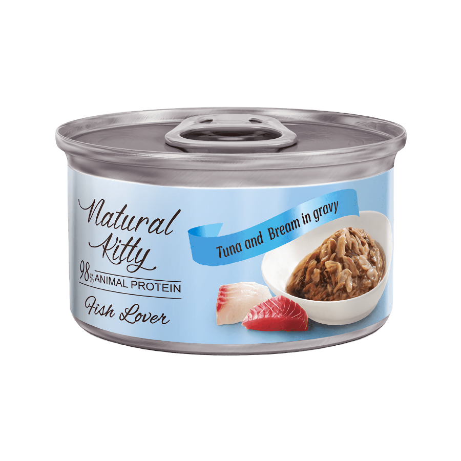 Вологий корм Natural Kitty Meat Lover Tuna And Bream In Gravy додатковий корм для котів тунець з лящем у підливці, 70 г