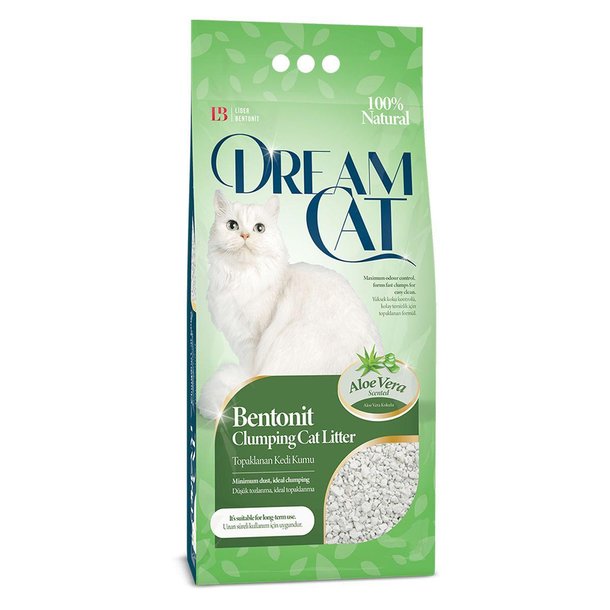 Бентонітовий наповнювач Dream Cat (Дрім Кет) для котячих туалетів з ароматом алое вера, 10 л (8.5 кг)