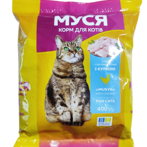 Корм для кішок Муся 400 г зі смаком курки