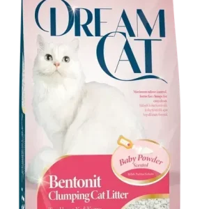 Бентонітовий наповнювач Dream Cat (Дрім Кет) для котячих туалетів з ароматом дитячої пудри, 5 л