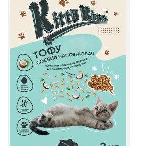 Наповнювач Кіті Кіс Kitty Kiss Тофу соєвий для котів класичний, 15 кг