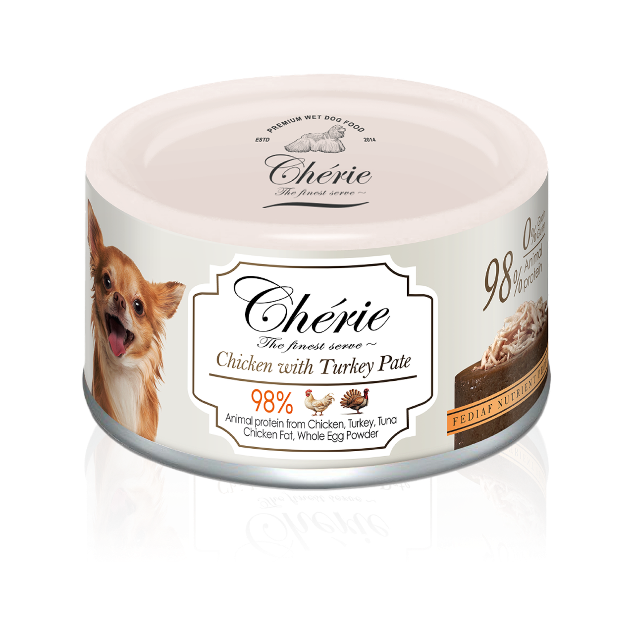 Вологий корм Cherie Pate для собак паштет з куркою та індичкою, 80 г