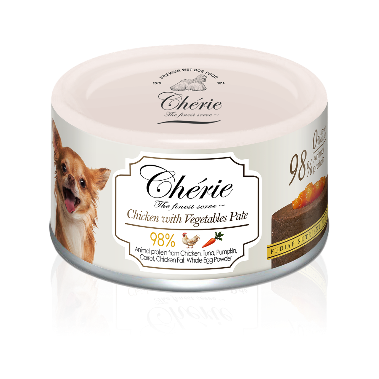 Вологий корм Cherie Pate для собак паштет з куркою та овочами, 80 г