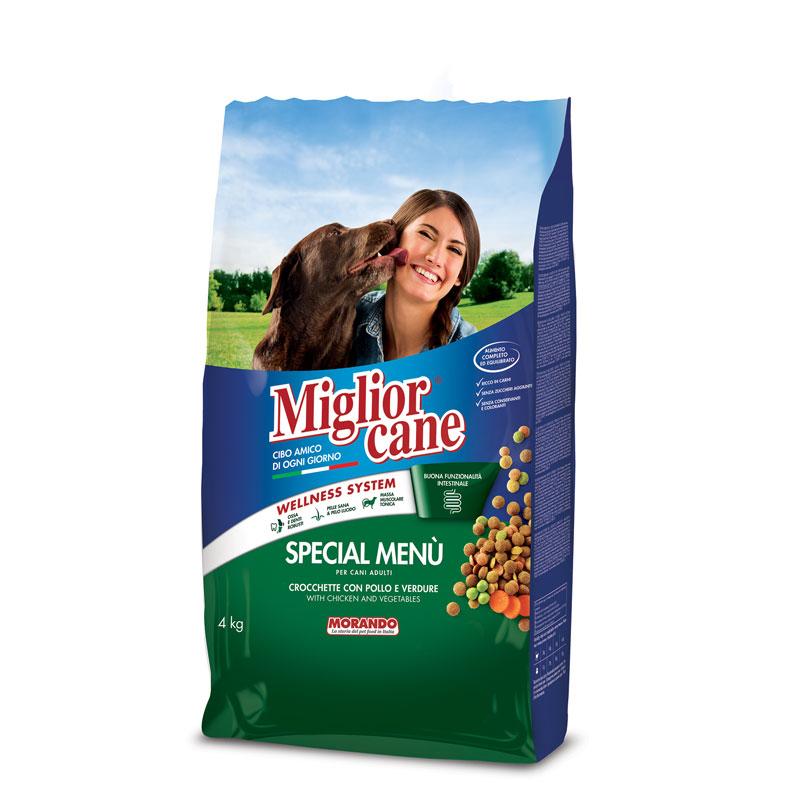 Повнораціонний сухий корм Migliorcane Special Menu для дорослих собак з куркою, злаками та овочами (підтримка травлення), 10 кг