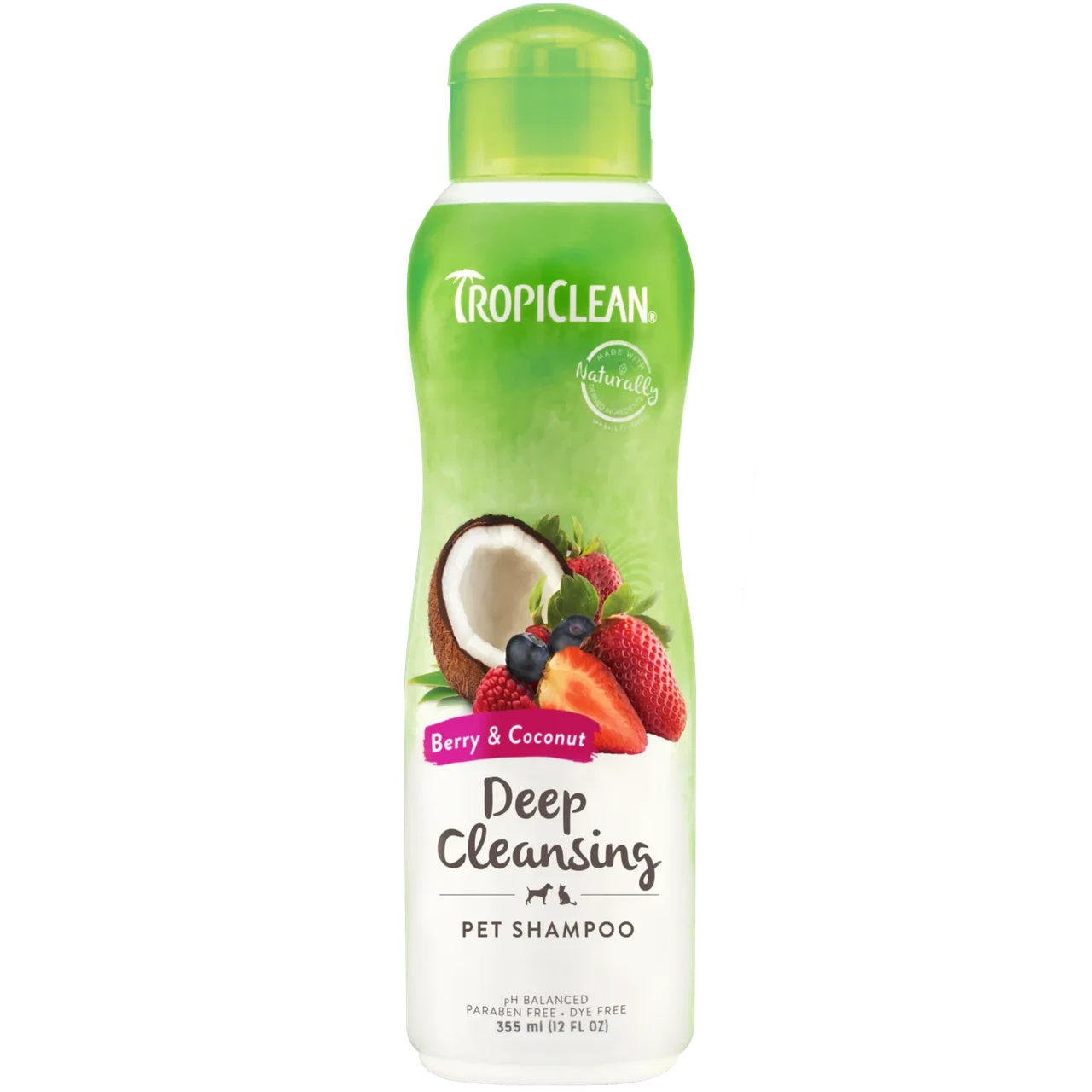 Шампунь для собак та котів TropiClean Deep Cleansing "Ягоди та кокос" універсальний, 355 мл