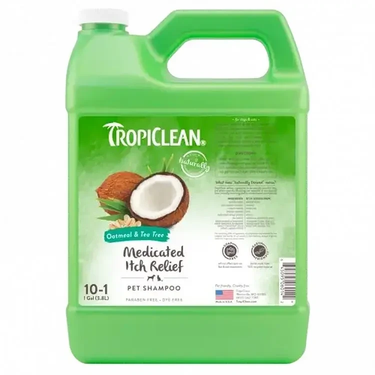 Шампунь TropiClean Medicated Itch Relief "Вівсяний з екстрактом чайного дерева" для собак та котів, 3.8 л
