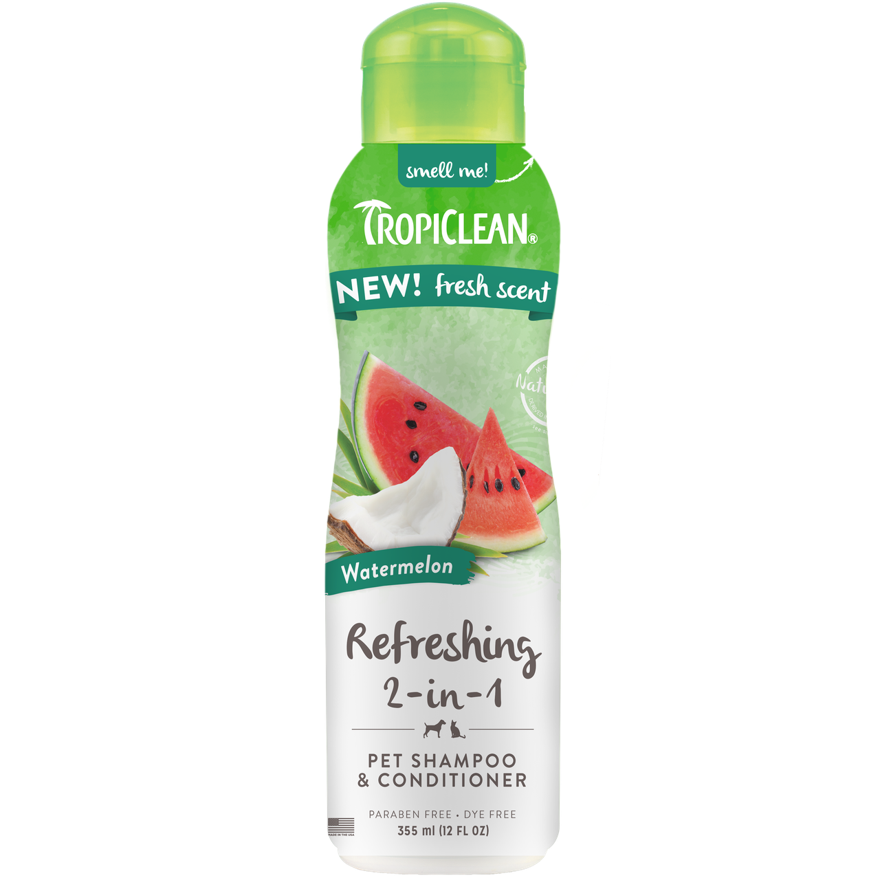 Шампунь-кондиціонер для собак та котів TropiClean Refreshing 2в1 "Кавун" освіжаючий, 355 мл