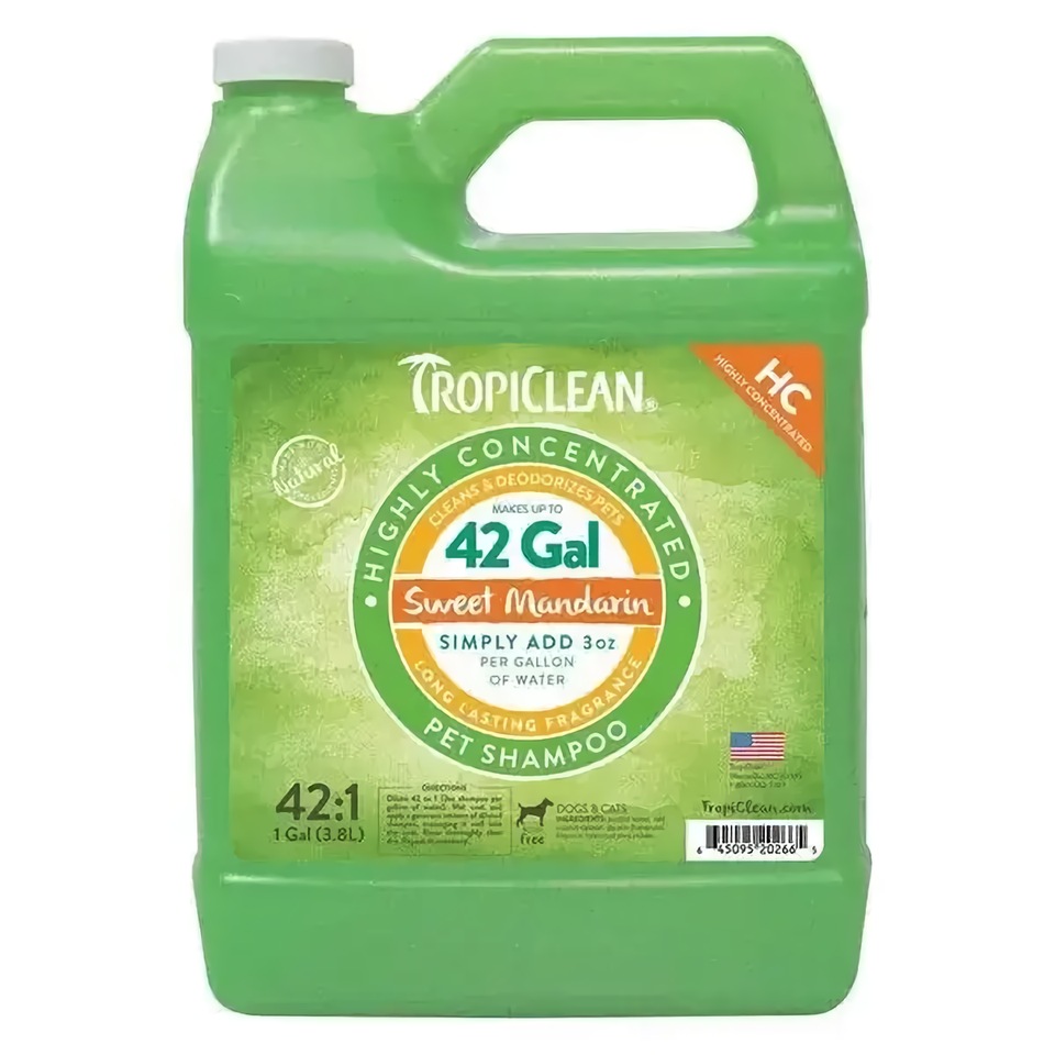 Дезодоруючий шампунь (концентрат 1:42) TropiClean Sweet Mandarin "Солодкий мандарин" для собак і кішок, 3.8 л