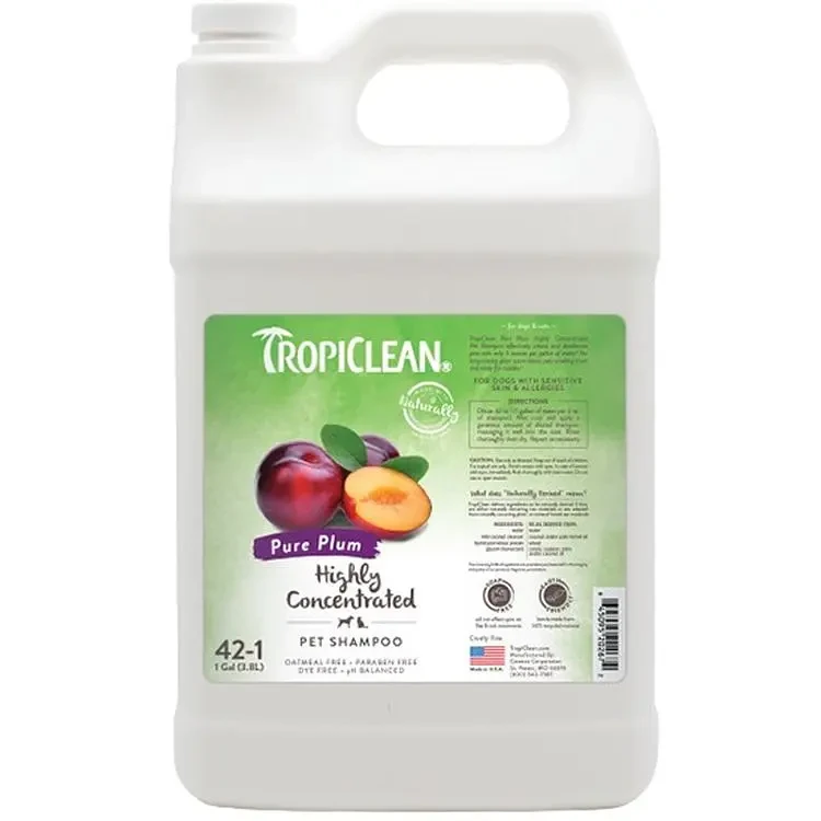 Шампунь (концентрат 1:42) TropiClean Pure Plum High concentration "Чиста слива" для собак і кішок, 3.8 л