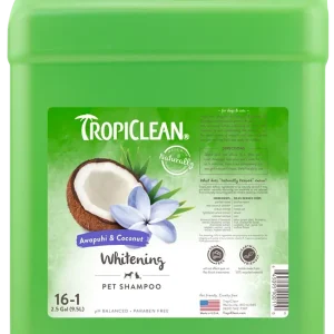Шампунь для собак та котів (концентрат 1:16) TropiClean Whitening "Імбир і кокос" для білої шерсті, 9.5 л