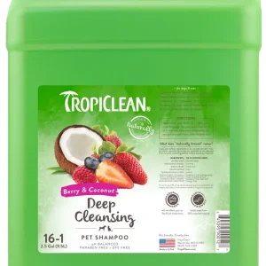 Шампунь для собак та котів (концентрат 1:16)  TropiClean Deep Cleansing "Ягоди та кокос" глибоке очищення, 9.5 л