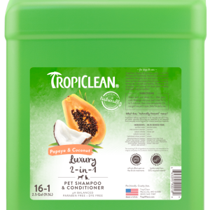 Зволожуючий шампунь-кондиціонер TropiClean Luxury 2в1 "Папайя та кокос" для собак та котів, 9.5 л