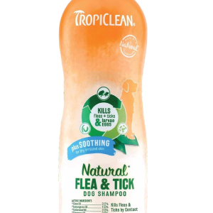 Заспокійливий шампунь TropiClean Natural Flea & Tick для собак від бліх і кліщів, 592 мл