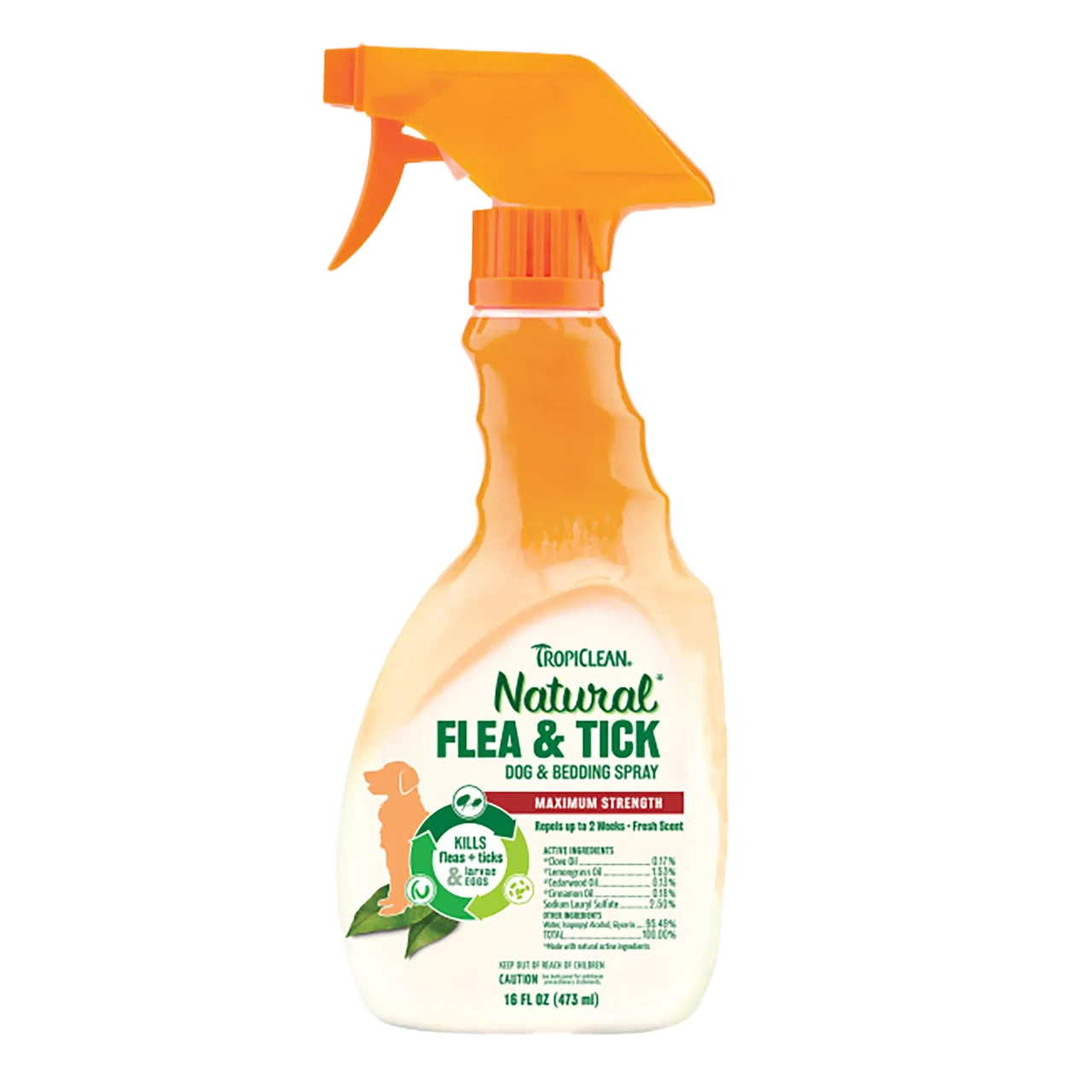 Спрей від бліх і кліщів для собак TropiCleanFlea & Tick "Максимальна сила", 473 мл