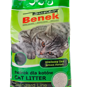 Наповнювач бентонітовий Супер Бенек Super Benek Standard Green Forest для котячих туалетів зелений ліс (середній), 10 л