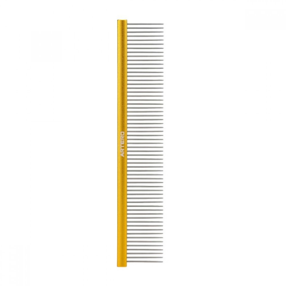Металевий гребінь Artero Giant Golden Comb Nature Collection для роботи із середньою та довгою шерстю тварин, довжина 25 см