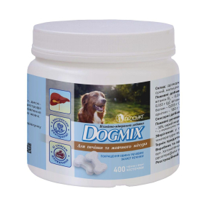 Вітамінно-мінеральна добавка для собак DOGMIX (Догмікс) для печінки та жовчного міхура №400 таблеток, Продукт