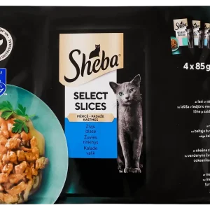 Вологий корм Sheba (Шеба) для дорослих котів Рибне асорті в соусі 4 х 85 г