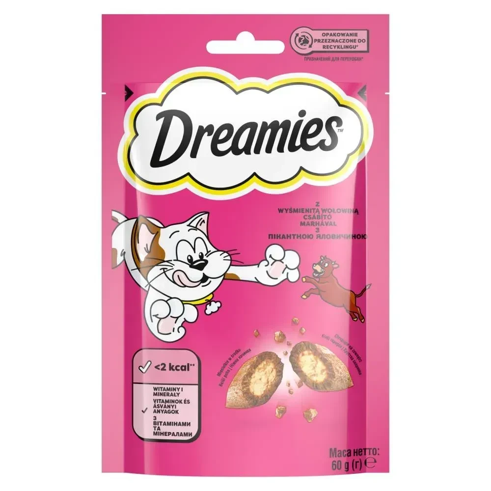 Ласощі для котів Dreamies з яловичиною, 60 г