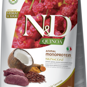 Фарміна дог сухий N&D QUINOA DOG SKIN & COAT, VENISON & COCONUT ADULT MEDIUM & MAXI з олениною та кокосом7 kg 41982