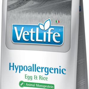 Фарміна дог сухий Vet Life Hypoallergenic EGG & RICE дієт. харчування, при харчовій алергії, 12 кг